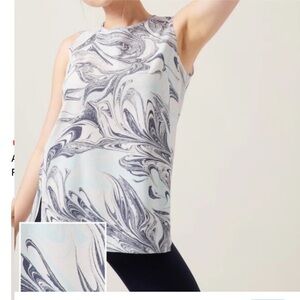 Athleta Zephyr Tank Top Blouse‎ Womens Size XSmall Blue Gray Swirl Casual